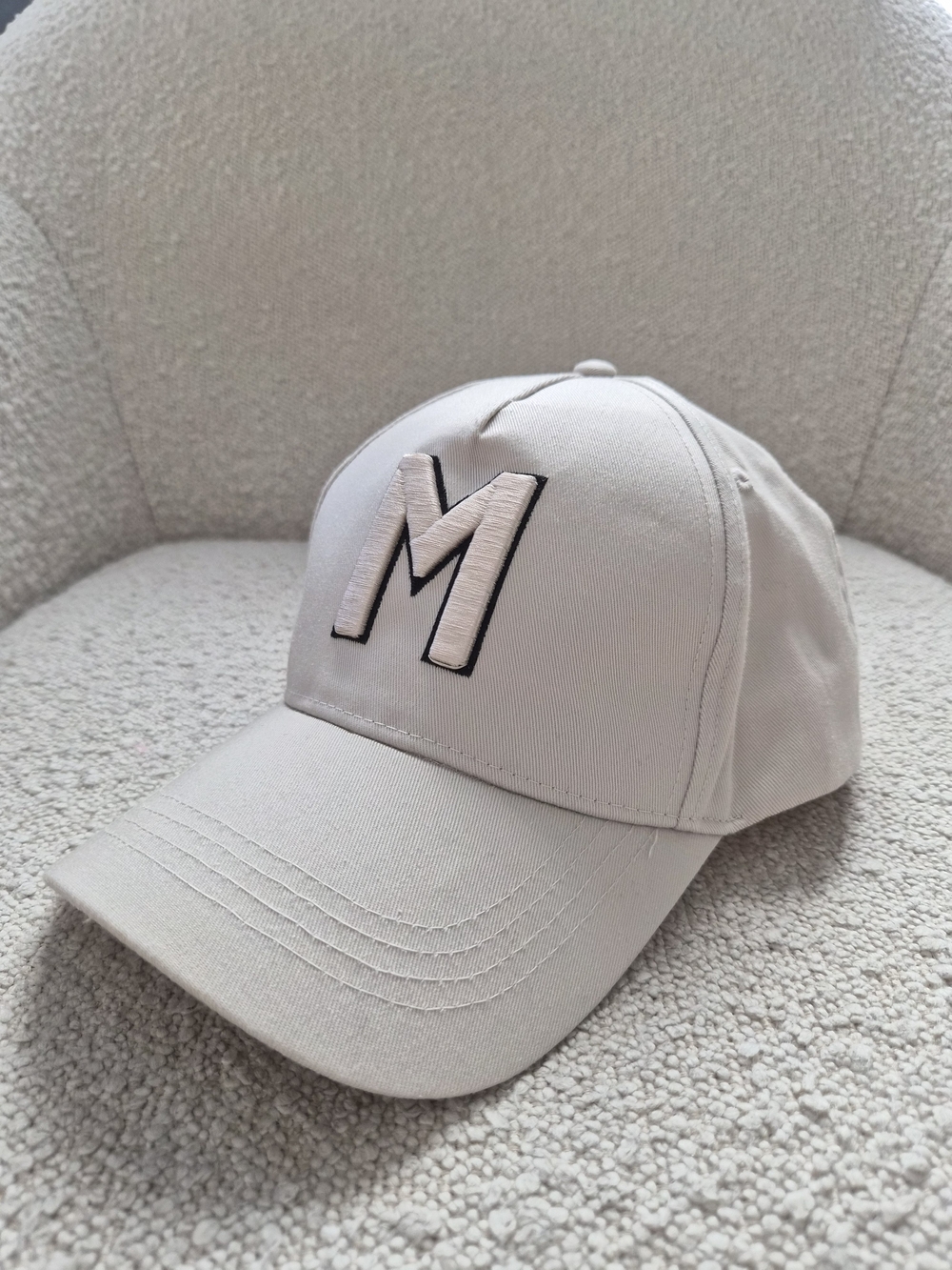 Primark Cares Beige Cream Initial "M" Embroidered Baseball Cap Hat